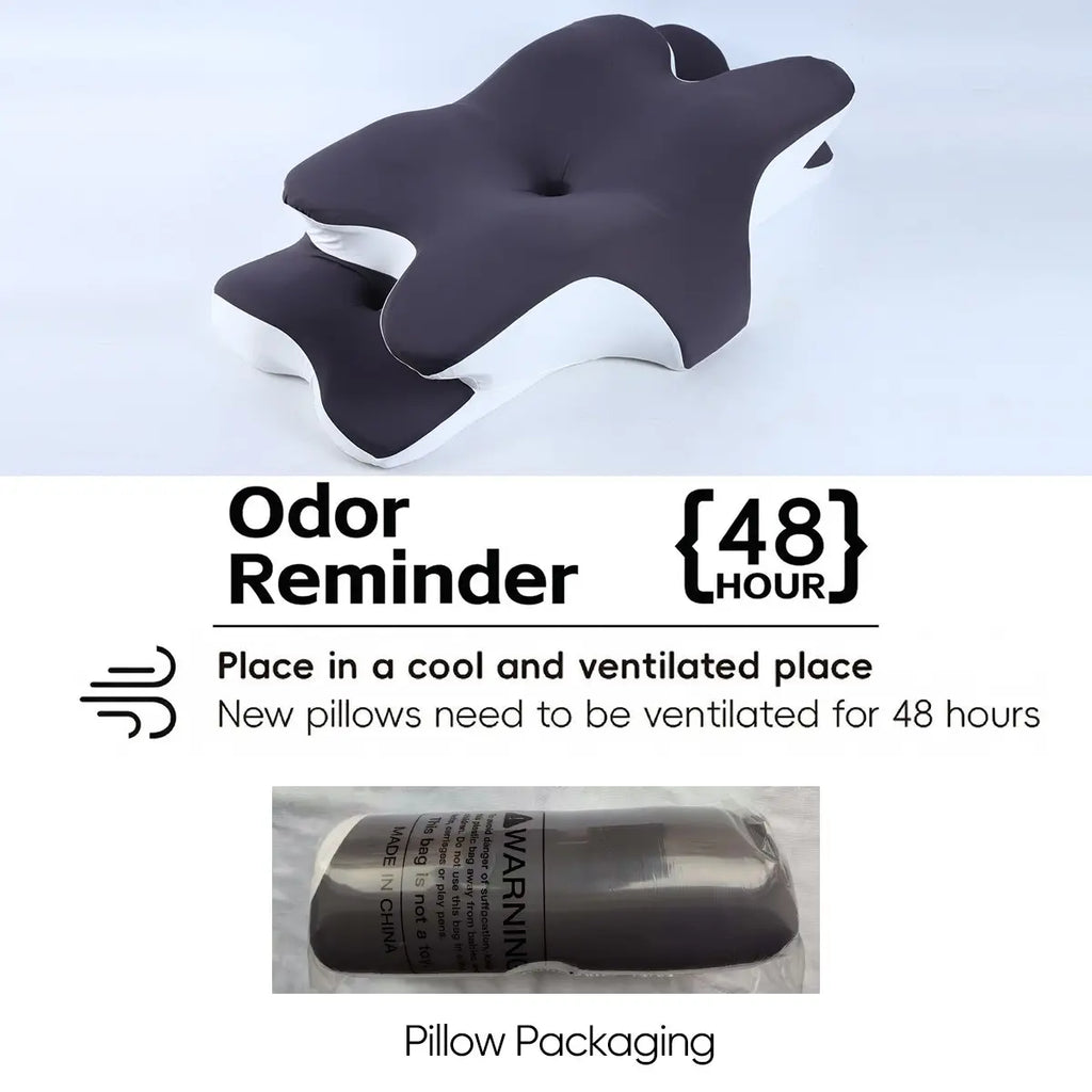Double-Sided Contoured Neck Pillow, Unscented Supportive Memory Foam with Cooling Cover, Zoned Design & Extra-Large Armrest for Deep Sleepers & Side/Stomach/Back Sleepers #GLOBAL PICKS