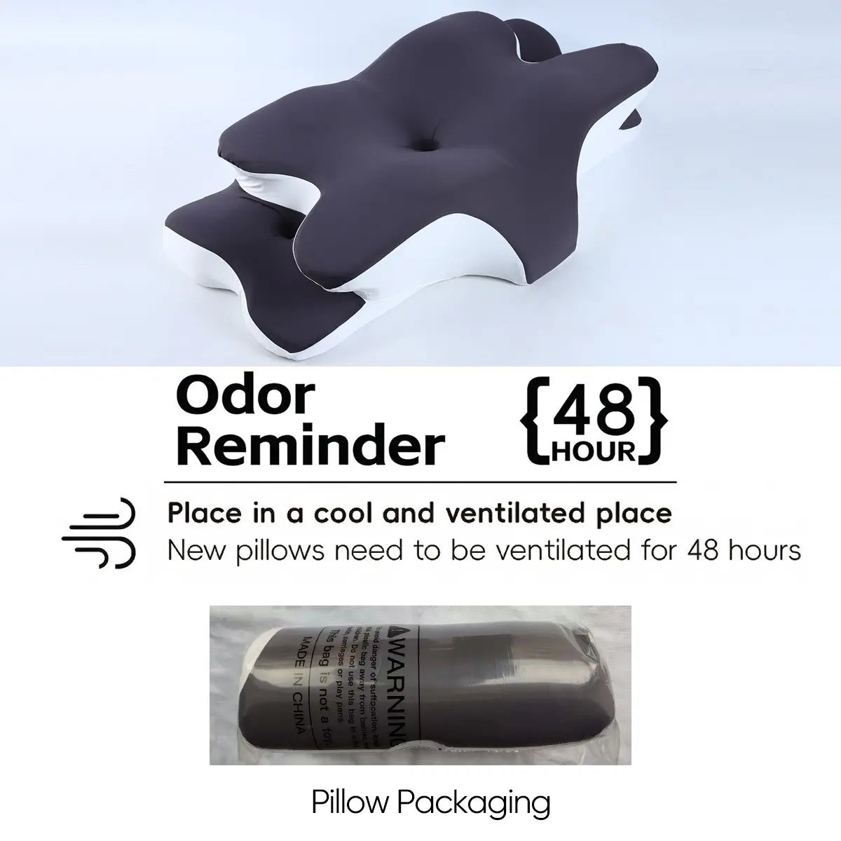 Double-Sided Contoured Neck Pillow, Unscented Supportive Memory Foam with Cooling Cover, Zoned Design & Extra-Large Armrest for Deep Sleepers & Side/Stomach/Back Sleepers #GLOBAL PICKS